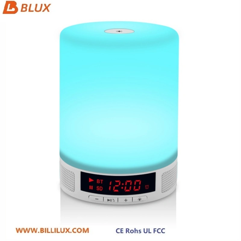 Touch LED Light Portable Bluetooth Wireless Speaker Stereo Sound Bass Alarm Clock TF Aux Music Player Loudspeakers Lamp